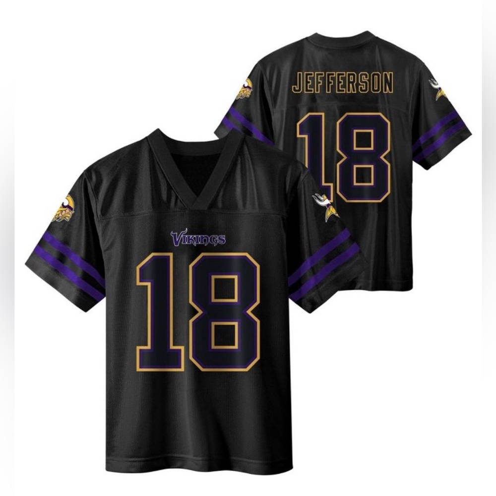 NFL Black and Purple Kids Vikings Jersey